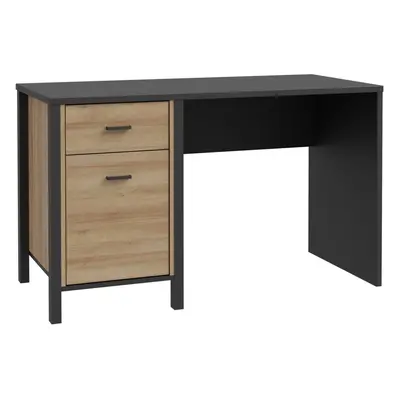 High Rock Desk in Matt Black/Riviera Oak