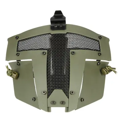 (Green) Outdoor Iron Warrior Hunting Tactical Face Mask Steel Mesh