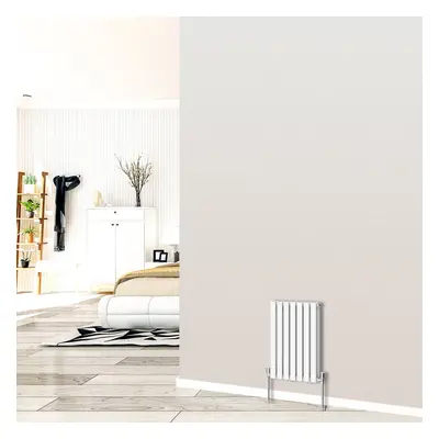 (Horizontal 600x413mm - Double) NRG White Designer Radiator Premium Oval Column Central Heating 