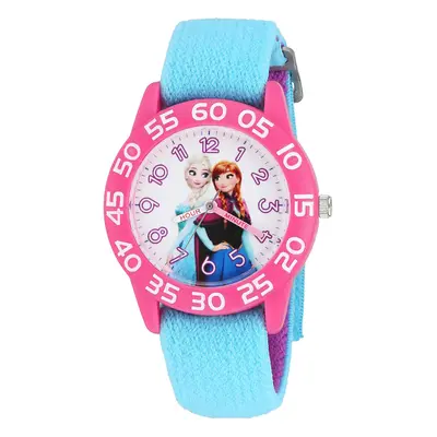 Disney Frozen Kids' Plastic Time Teacher Analog Quartz Nylon Strap Wat