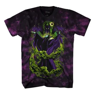 Disney Maleficent Transforming Dragon Tie Dye Adult T-Shirt(Black Larg