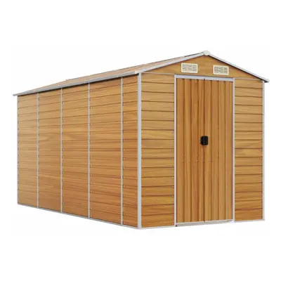 (light brown, x x cm) vidaXL Garden Shed Outdoor Storage Shed Patio Yard Tool Shed Galvanised St