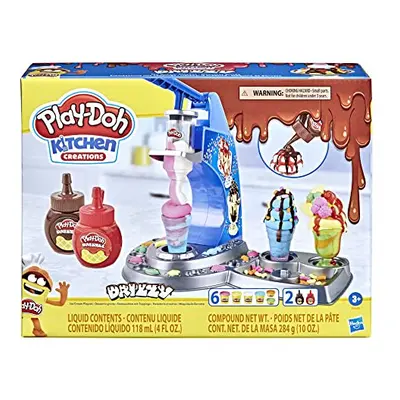 Kitchen Creations Drizzy Ice Cream Playset, Play Food Set with Drizzle and Modeling Compound Col