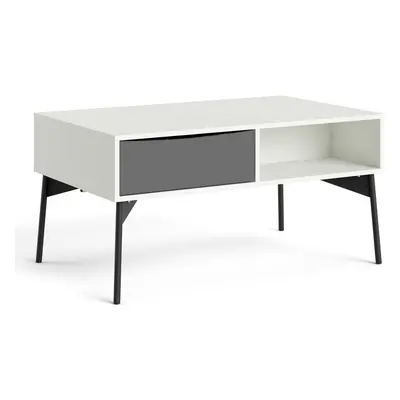 Minimalistic Coffee table with Drawer in Grey and White