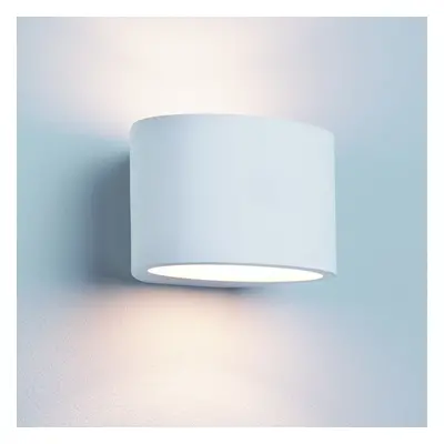 Oval White Plaster Wall Light