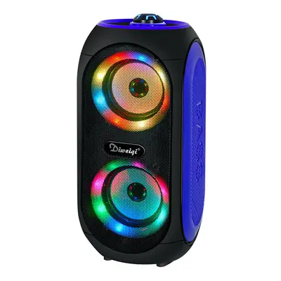 (Blue) Wireless Bluetooth Speaker 100W Double inch Drivers FM Radio TF LED Light Sound Music Cen