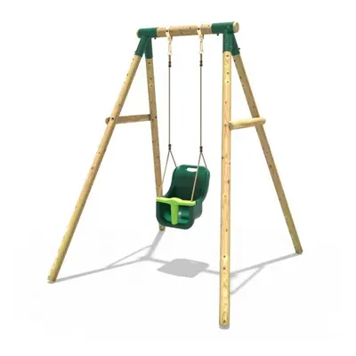 Rebo Wooden Garden Swing Set with Baby Seat - Pluto Green