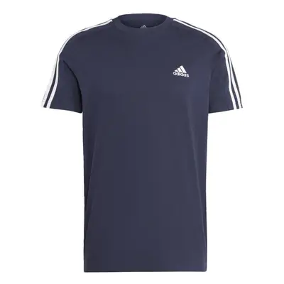 adidas Men's Essentials Single Jersey 3-Stripes T-Shirt Ink/White X