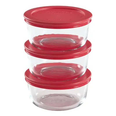 Pyrex 6-Piece 2-Cup Glass Food Storage Set with Lids