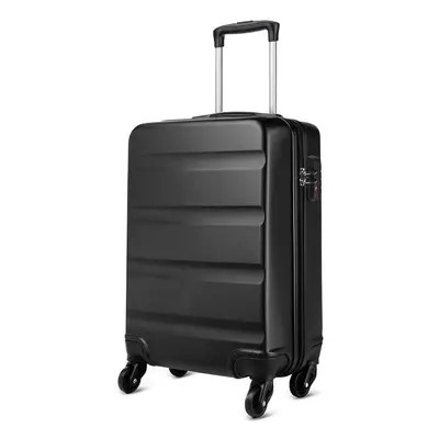 (28 inch) Black Expandable ABS Hard Shell Suitcase TSA Lock Double Wheels