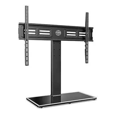 FITUEYES Universal TV Stand for Large TVs upto Inch, Tall Tabletop TV Pedestal Stand with 10mm T