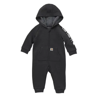 Carhartt Baby Boys LongSleeve ZipFront Hooded Coverall Caviar Black Heather 12M