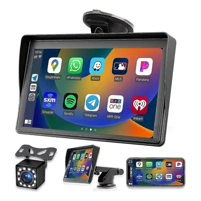 Portable Dash Mount Carplay Display 7in Touch Screen, Gps Navigatin,bluetooth Car Stereo Radio, 