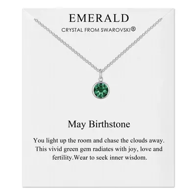 May (Emerald) Birthstone Necklace Created with Swarovski Crystals