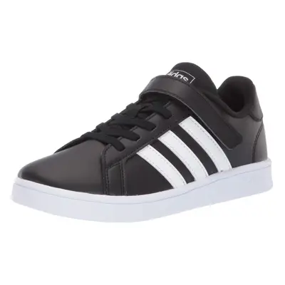 adidas unisex child Grand Court Tennis Shoe Black/White/White (Hook a