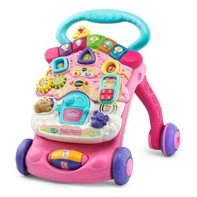 VTech First Steps Baby Walker Push Along Walker Baby Toy with Shapes Sounds Music Phrases Preten