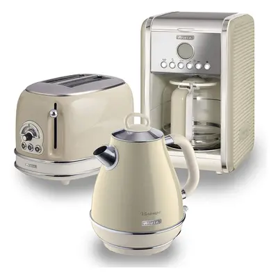 Ariete ARPK7 Retro Style Jug Kettle, Slice Toaster and Filter Coffee Machine Set, Vintage Design