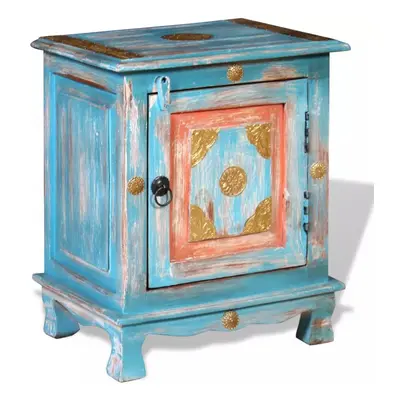 vidaXL Nightstand Bedside Table Side Cabinet Home Decor Solid Mango Wood Blue