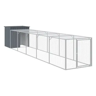 (anthracite, x x cm) vidaXL Chicken Cage Chicken Run Coop with Run Anthracite Galvanised Steel