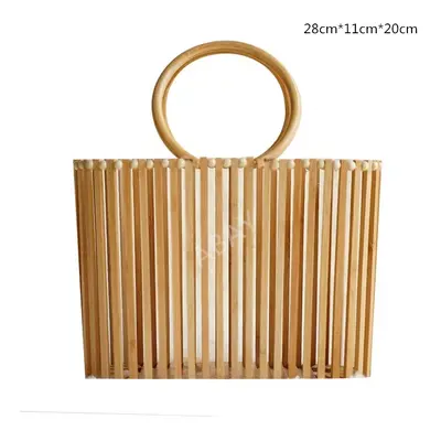 (Y1) new Women's bamboo handbag Bohemia holiday beach bag Women's hollow woven rattan bag