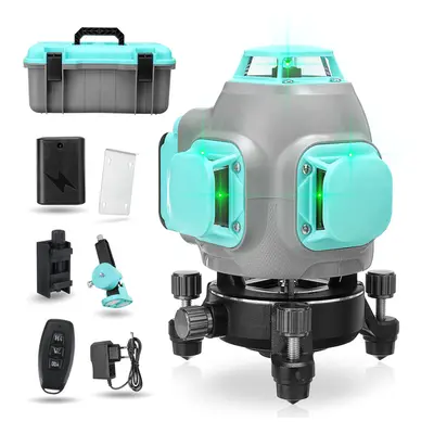 (EU Plug, line) 8/12/16 Lines 3D/4D Green Light Laser Level Rotation Horizontal and Vertical Mea