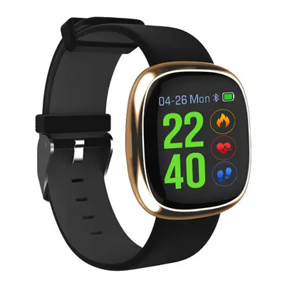 (Black Gold) 1'' TFT Color Screen IP67 Waterproof Smart Watch Heart Rate Monitor Remote Control 