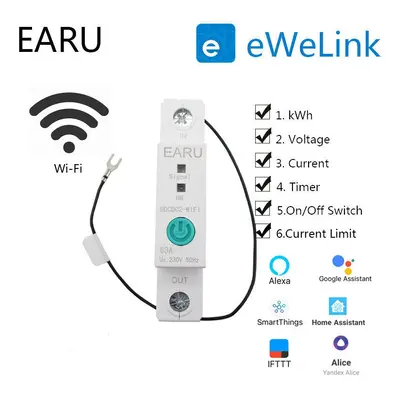 Smart WIFI Energy Circuit Breaker Meter Power Consumption kWh Meter Timer Switch Relay Voltmeter