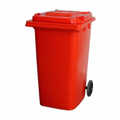 (Red) Wheelie Bin 240L Council Size & Rubber Wheels