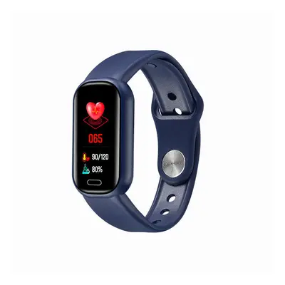 (Dark Blue) 0.96 inch Touch Screen Bluetooth Call Heart Rate Blood Pressure Blood Oxygen Monitor