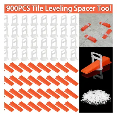 900PCS Tile Leveling Spacer System Tool Kit Wedge + Clips Locator Without Plier