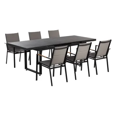 6 Seater Dining Set for VALCANETTO/BUSSETO Metal Black