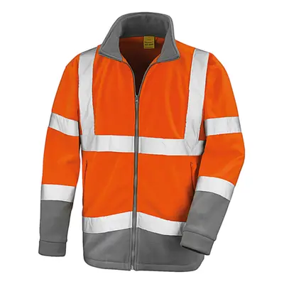 (3XL, Fluorescent Orange) SAFE-GUARD by Result Mens Hi-Vis Fleece Jacket