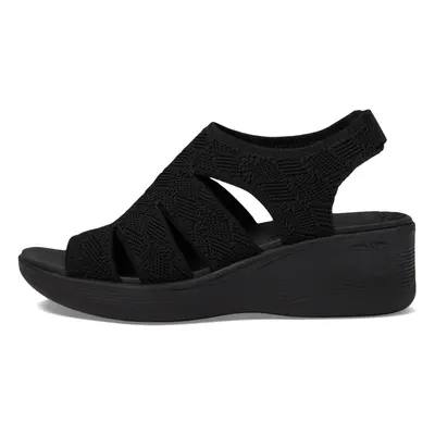 Skechers Women's PIER-LITE-Memory Maker Wedge Sandal Black/Black