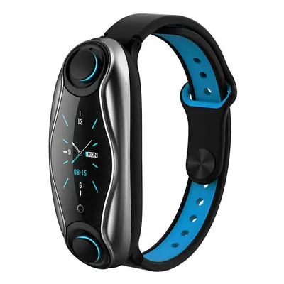 (Blue) Wireless Earbud Smart Watch Bluetooth Earphone Bluetooth Calling Music Weather Display Wa