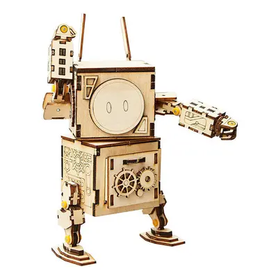 (NO3) Wooden DIY Assembling Robot Decoration Toys Model Building