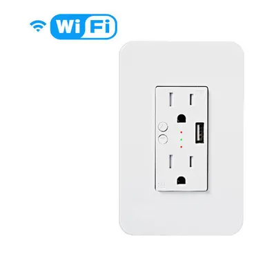 WIFI Smart Wall Socket Remote Control USB Individual Control Voice Control Work with Alexa and G