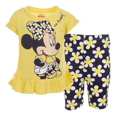 Disney Minnie Mouse Infant Baby Girls T-Shirt and Bike Shorts Outfit