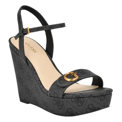 Guess Women's HIMIFIA Wedge Sandal Black 9.5