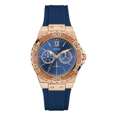 Guess Women's Stainless Steel + Stain Resistant Silicone Watch with Da