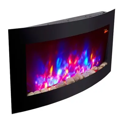 TruFlame Wall-Mounted 7-Colour Arched Electric Fire With Pebble Effect