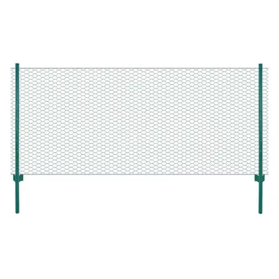 Wire Mesh Fence with Posts Steel 25x1 m Green