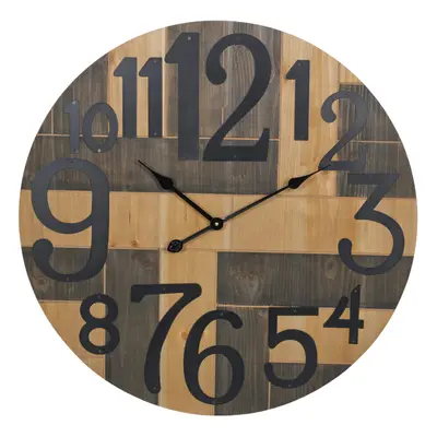 72cm Brown Wall Clock Wooden Wall Mounted Clock in Modern Design