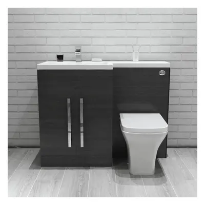 Calm Grey Left Hand Combination Vanity Unit Set with Toilet