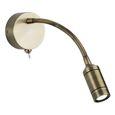 LED Wall Light - Flexi Arm - Antique Brass