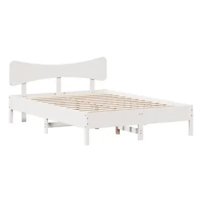 (white, x cm) vidaXL Bed Frame without Mattress Bed Solid Wood Pine