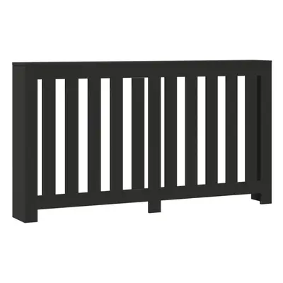 vidaXL Radiator Cover Heater Cover Slats Radiator Shelf Black Engineered Wood