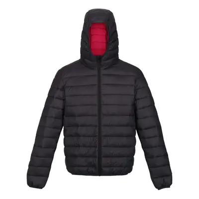 (M, Ash/Danger Red) Regatta Mens Marizion Baffled Hooded Padded Jacket