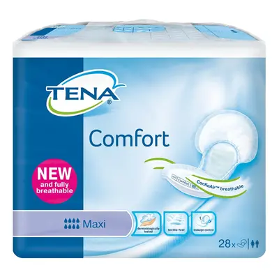 2 x TENA Comfort Maxi Absorbent Incontinence Pads - Dry Feel, Large Shaped Pads (2400 ml) - Pack