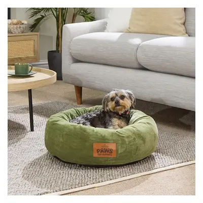 (Green, Small) Paws for Slumber Donut Pet Bed