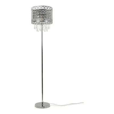 Silver Moroccan Floor Lamp Jewel Droplet Drum Shade Light + LED